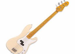 V4 Bass Guitar Maple Neck Vintage White