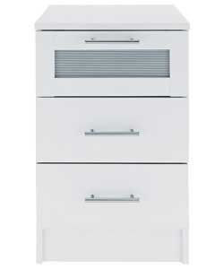 Vision 3 Drawer Bedside Chest - White