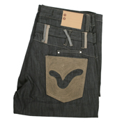 Dark Denim Button Fly Shorts