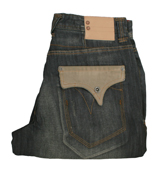 Mid Denim Button Fly Shorts