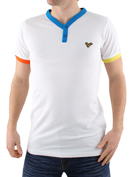 White Victor Pique Y-Neck T-Shirt