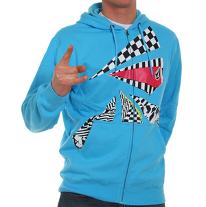 Dusty Zip Hoody - Cyan