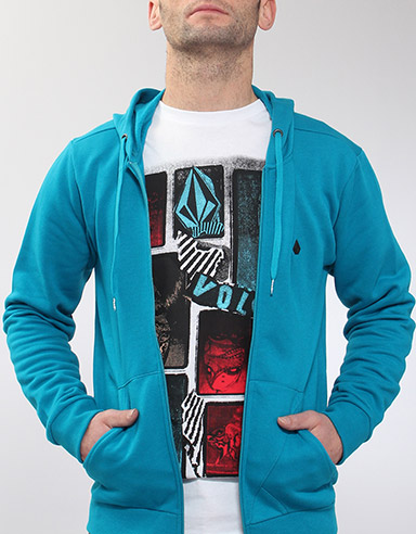 Icon Slim Zip hoody - Bright Turquoise