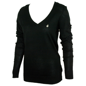 Ladies Volcom Somebodys Babe V-Neck Knit. Black