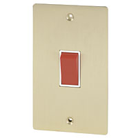 45A DP Sw Wht Ins Brushed Brass Flt Plt