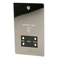 Shaver Socket Black Nickel Flat Plate