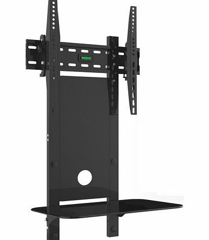 TV Wall Tilt Bracket with Glass Shelf for 32-55 inch Plasma LED LCD 3D TV