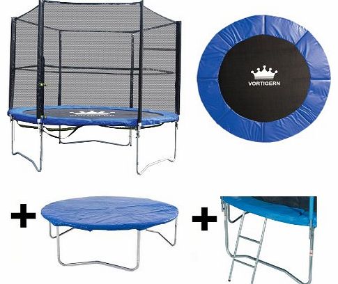 8ft Trampoline + Safety Net Enclosure + Ladder & Cover 8 CE & TUV ...