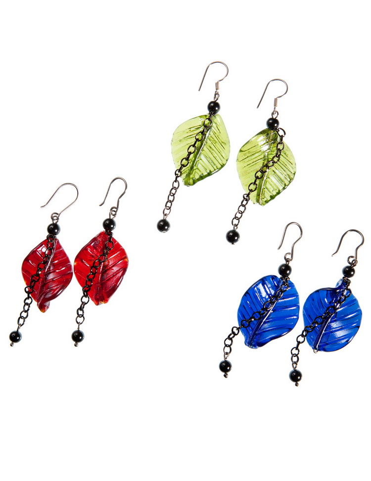 Murano Leaf Earrings