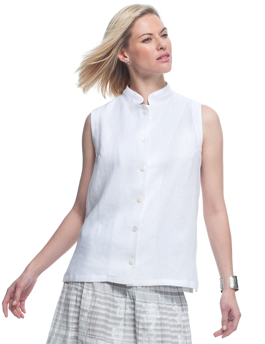 Sleeveless Linen Top