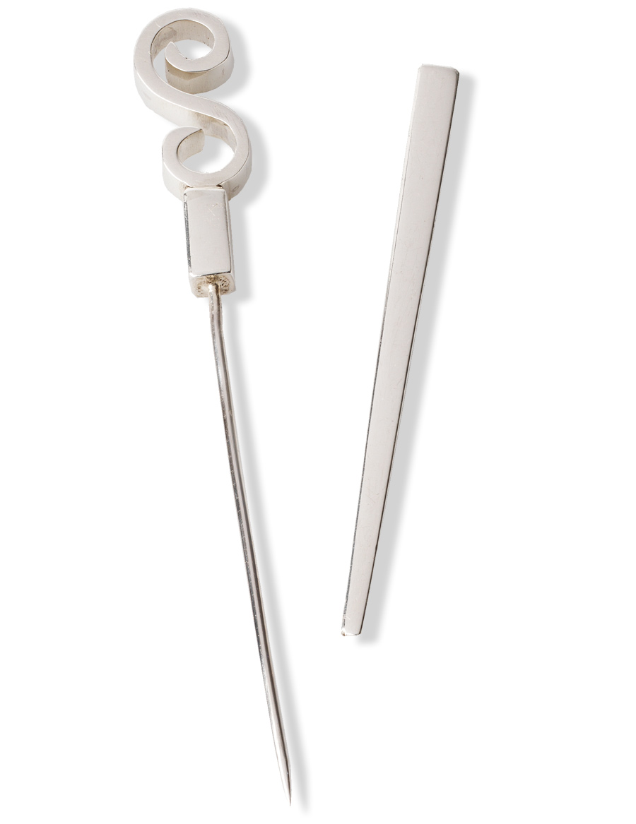 Swirl Chopstick Pin Silver