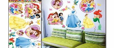 DISNEY LARGE BEDROOM WALL STICKERS KIDS ROOM DECORATION DISNEY PRINCESS