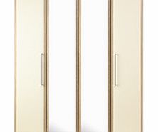 Alpine 4 Door Wardrobe With Mirrors - Oak/Cream