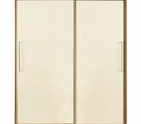 Alpine Sliding 2 Door Wardrobe Compact - Oak/Cream