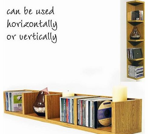 VIRGO - CD / DVD / Blu-ray / Video Multimedia Wall Storage Shelf - Oak