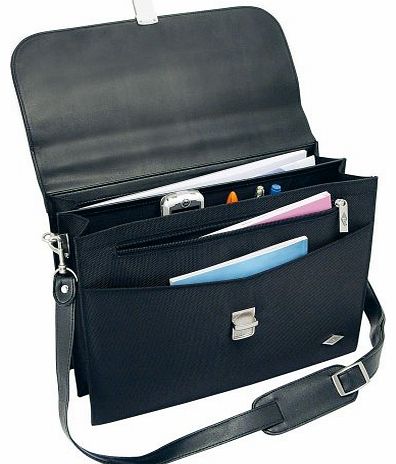 Elegance Flapover Briefcase - Black