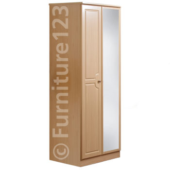 Amelie 2 Door Mirrored Wardrobe in Beech