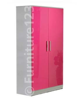 Hatherley High Gloss 2 Door Low Wardrobe in