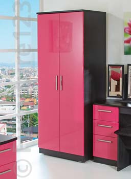 Hatherley High Gloss 2 Door Wardrobe in Black