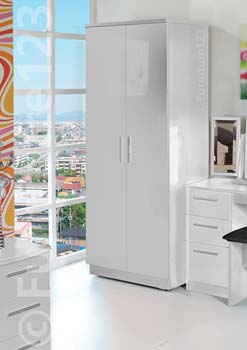 Hatherley High Gloss 2 Door Wardrobe in White