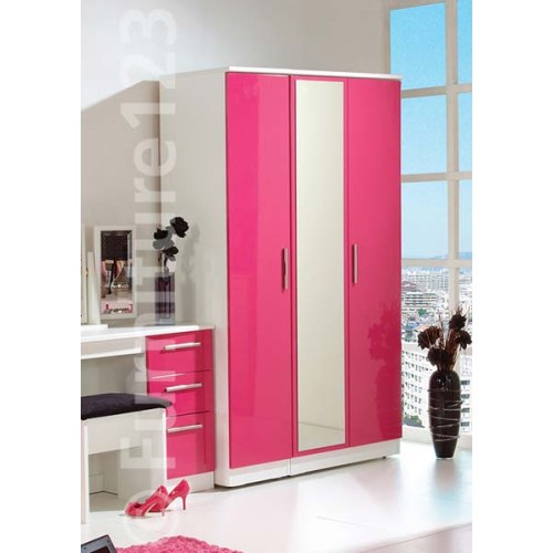 Hatherley High Gloss 3 Door Mirrored Wardrobe in