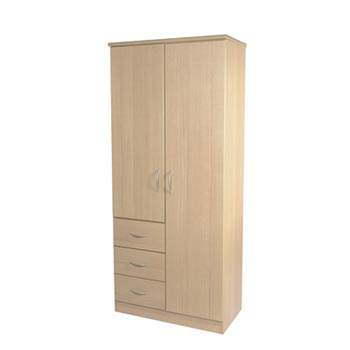 Stratford 2 Door 3 Drawer Wardrobe in Light Oak