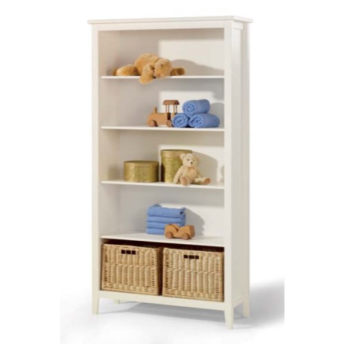 Welle Mobel Cello White Bookcase with Storage