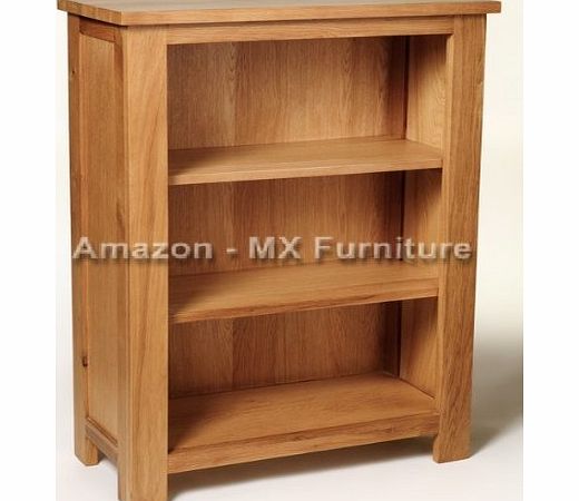 Wellington Oak New Natural Solid Oak Bookcase with three shelves