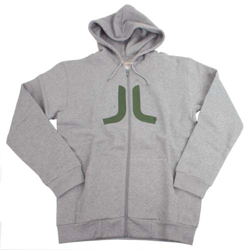 Mens WESC Icon F/zip Hoody 910 Grey Melange