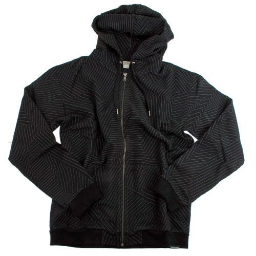 Mens WESC Icon Lines F/zip Hoody 999 Black