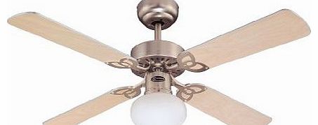 Westinghouse Vegas 105 cm/ 42-inches Ceiling Fans, Brushed Alimunum-Light Maple/ Silver