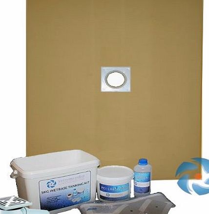 Wetrooms Online Wet Room Walk In Shower Tray Floor Kit - 1000 x 1000mm - Centre Drain