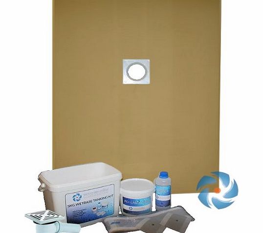 Wetrooms Online Wet Room Walk In Shower Tray Floor Kit - 1200 x 800mm - Offset Drain