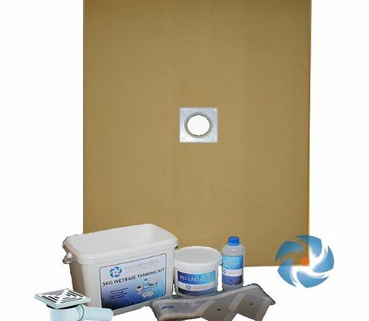 Wetrooms Online Wet Room Walk In Shower Tray Floor Kit - 900 x 900mm - Centre Drain