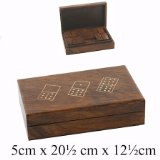 Wooden Games Set - Dark Wood Double Nine Domino Set