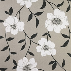 Fresco Lucie Wallpaper Charcoal/Beige 58102