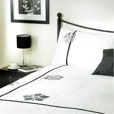 Platinum Flower Duvet Set White King Size