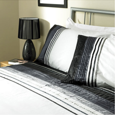 Pleat Duvet Set Black Double