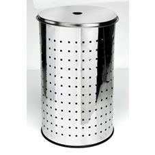 Wilko Laundry Hamper Round Stainless Steel Large