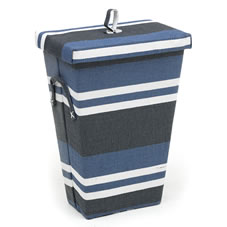 Wilko Stripe Storage Bin Rectangular Blue Medium