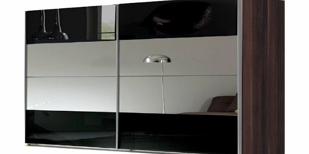  Venice 2-Door Sliding Venice with Black Glass, 270 cm, Black