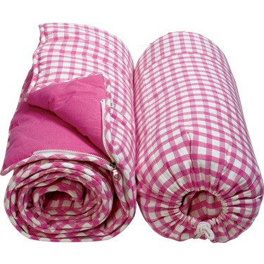 Candy Pink Gingham Sleeping Bag