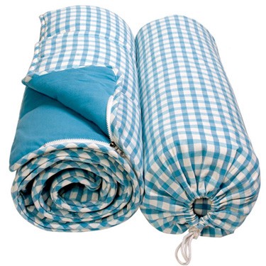 Sky Blue Gingham Sleeping Bag