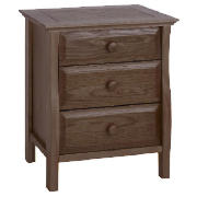 3 Drawer Bedside Chest, Dark Oak