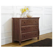 3 Drawer Wide Chest, Dark Oak