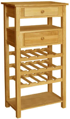 RACK 2 DRAWER TALL OILED HARDWOOD ACORN