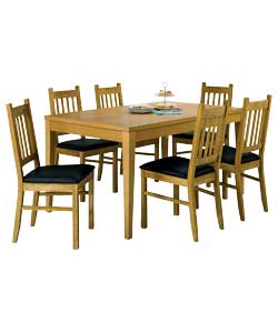 Oak Dining Table and 6 Cucina Oak