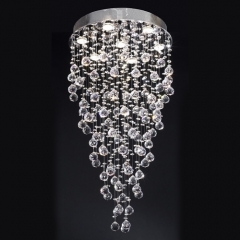 Wofi Lighting Lhasa Chrome and Crystal Ceiling Light Large