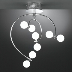 Wofi Lighting Ontario Chrome and Glass Globe Ceiling Light