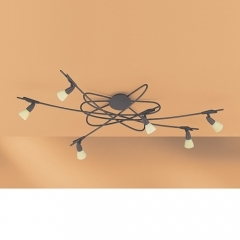 Vito 6 Spot Rust Brown Ceiling Light